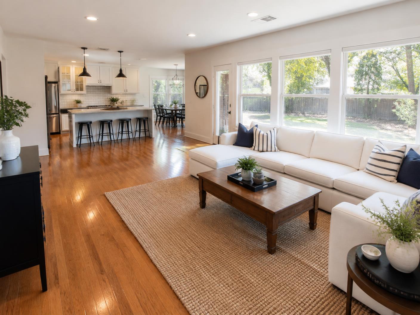 Living room after professional deep cleaning