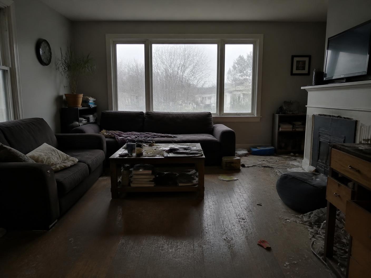 Living room before professional deep cleaning