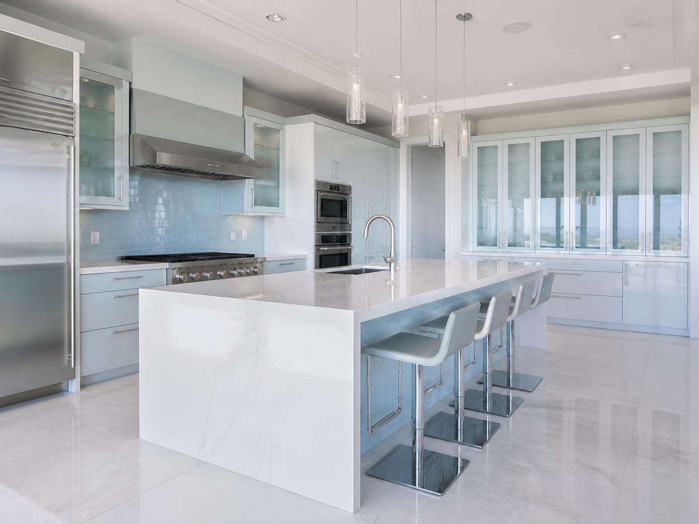 Spotless luxury kitchen after cleaning